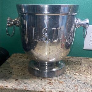 Silver Ice Bucket with LSU Engraving